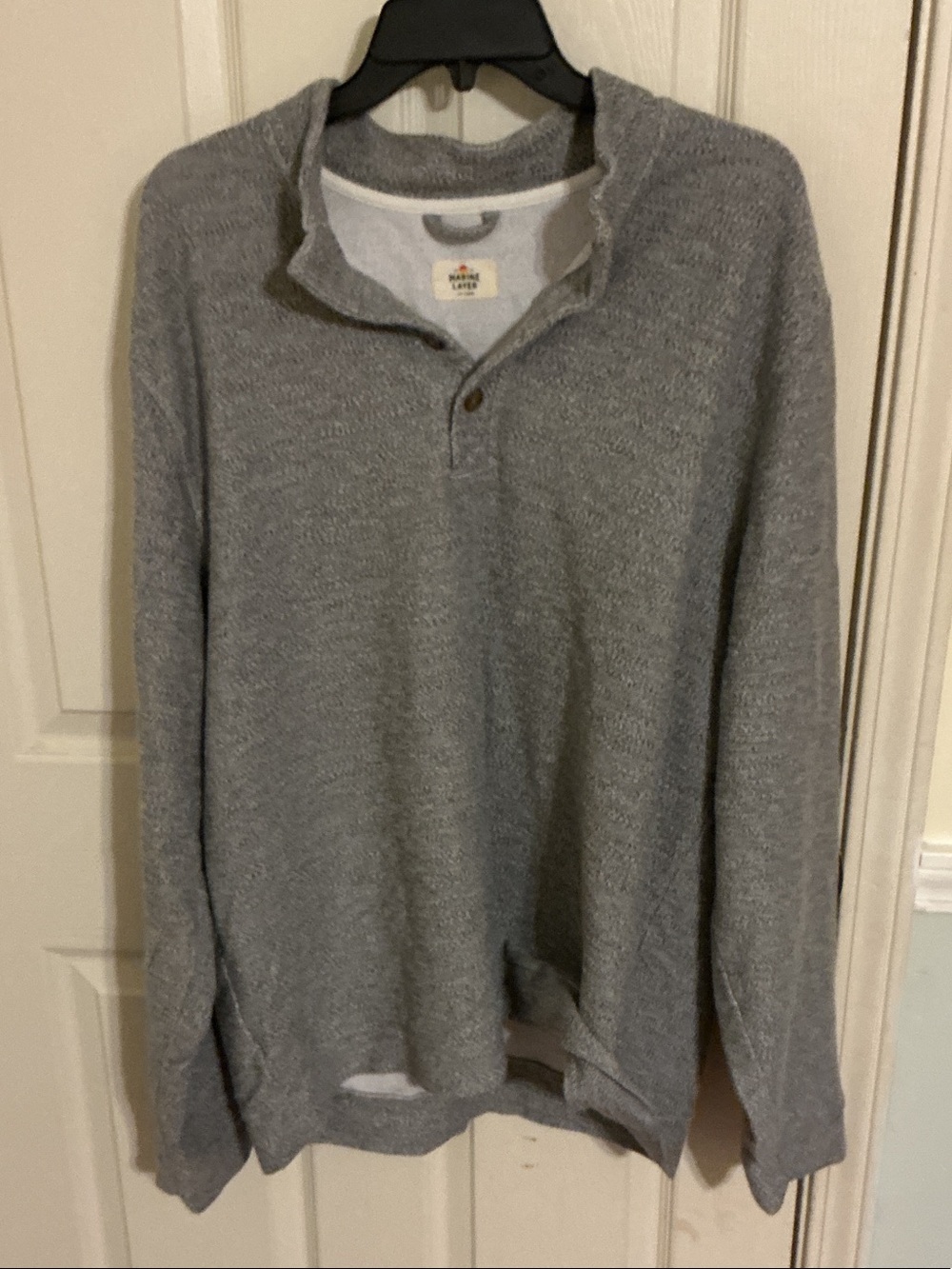 Marine Layer Men's Gray Henley Sweater